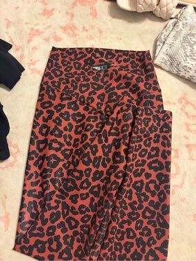 Beach Riot Red and Black Leopard Midi Skirt